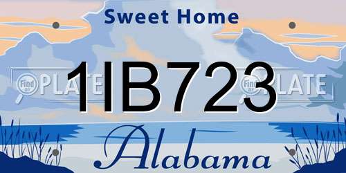 1IB723 Alabama License Plate