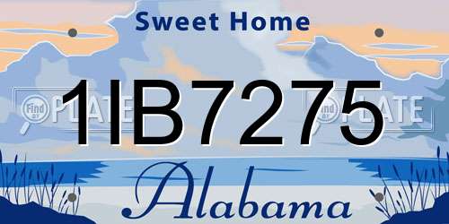 1IB7275 Alabama License Plate