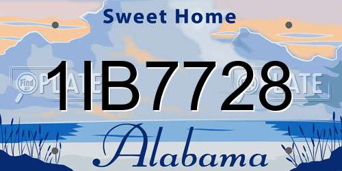 1IB7728 Alabama License Plate