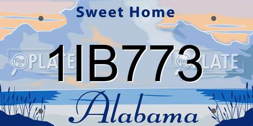 1IB773 Alabama License Plate