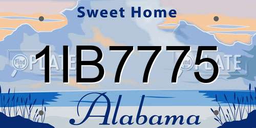 1IB7775 Alabama License Plate