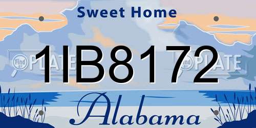 1IB8172 Alabama License Plate