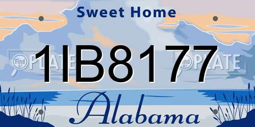 1IB8177 Alabama License Plate
