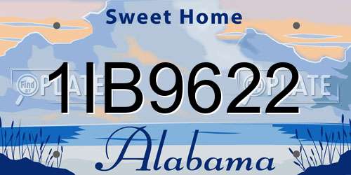1IB9622 Alabama License Plate
