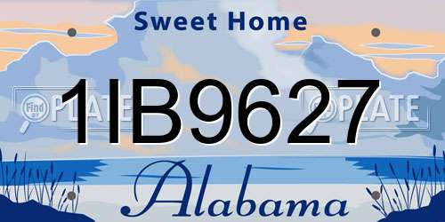 1IB9627 Alabama License Plate