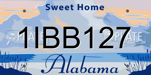 1IBB127 Alabama License Plate