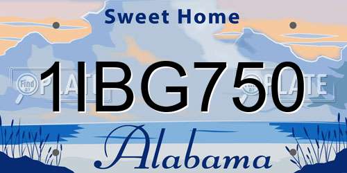 1IBG750 Alabama License Plate