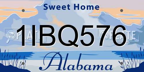 1IBQ576 Alabama License Plate