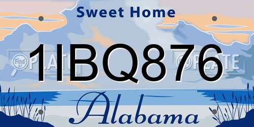 1IBQ876 Alabama License Plate