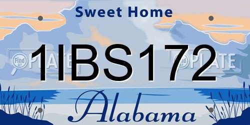1IBS172 Alabama License Plate