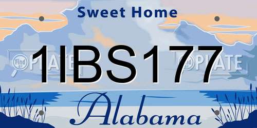 1IBS177 Alabama License Plate