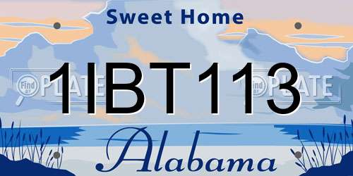 1IBT113 Alabama License Plate