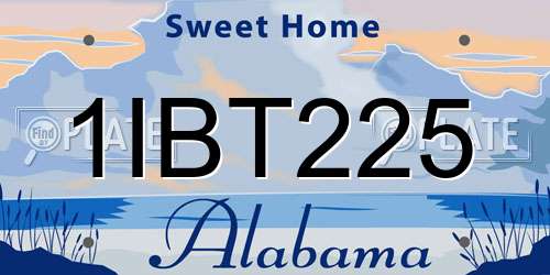1IBT225 Alabama License Plate