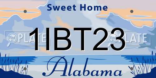 1IBT23 Alabama License Plate