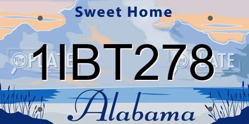 1IBT278 Alabama License Plate