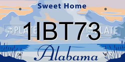1IBT73 Alabama License Plate