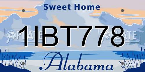 1IBT778 Alabama License Plate