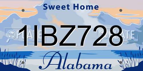 1IBZ728 Alabama License Plate