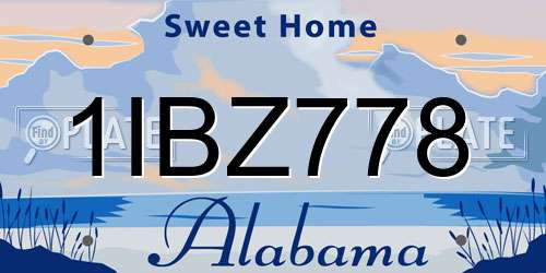 1IBZ778 Alabama License Plate