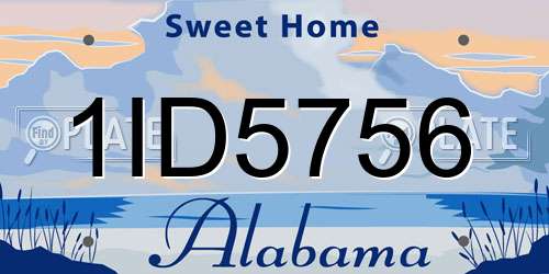 1ID5756 Alabama License Plate