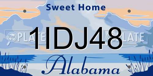 1IDJ48 Alabama License Plate