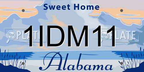 1IDM11 Alabama License Plate