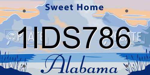 1IDS786 Alabama License Plate