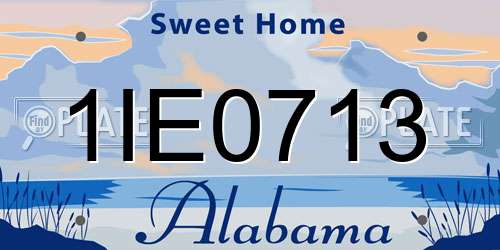 1IE0713 Alabama License Plate