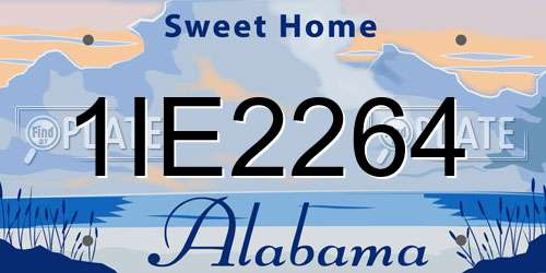 1IE2264 Alabama License Plate