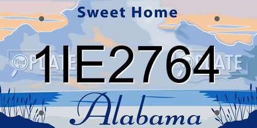 1IE2764 Alabama License Plate