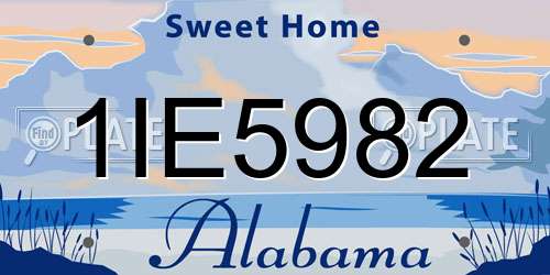 1IE5982 Alabama License Plate