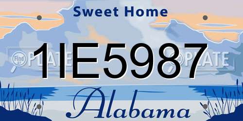 1IE5987 Alabama License Plate