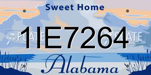 1IE7264 Alabama License Plate