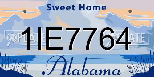 1IE7764 Alabama License Plate