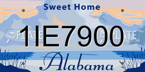 1IE7900 Alabama License Plate