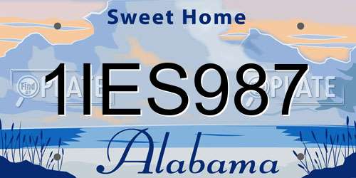 1IES987 Alabama License Plate
