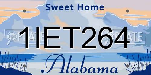 1IET264 Alabama License Plate