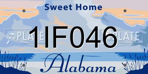 1IF046 Alabama License Plate