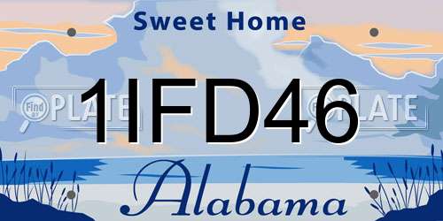 1IFD46 Alabama License Plate
