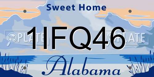 1IFQ46 Alabama License Plate