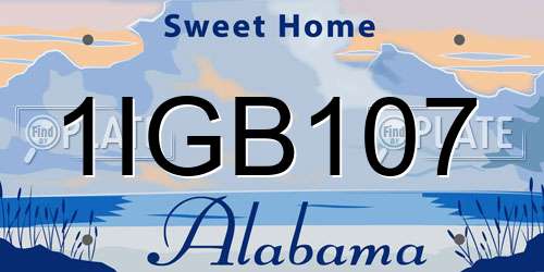 1IGB107 Alabama License Plate