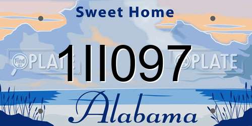 1II097 Alabama License Plate