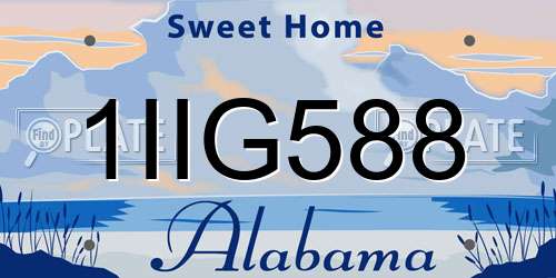 1IIG588 Alabama License Plate