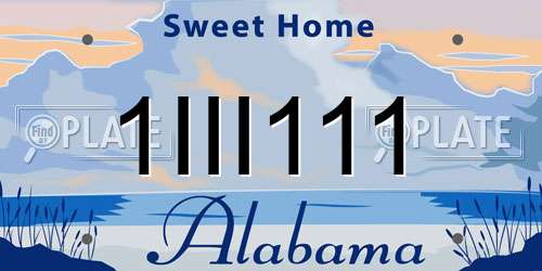 1III111 Alabama License Plate