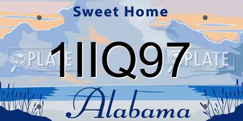 1IIQ97 Alabama License Plate