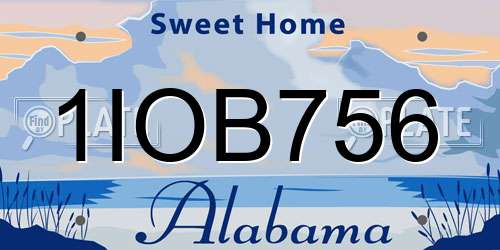 1IOB756 Alabama License Plate