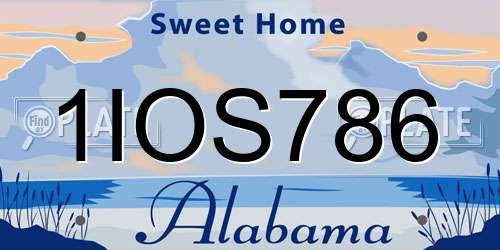 1IOS786 Alabama License Plate