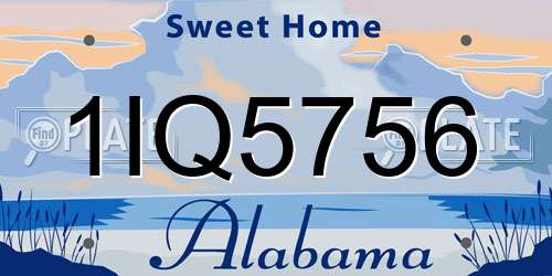 1IQ5756 Alabama License Plate