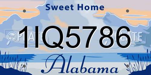 1IQ5786 Alabama License Plate