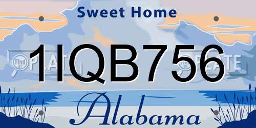 1IQB756 Alabama License Plate